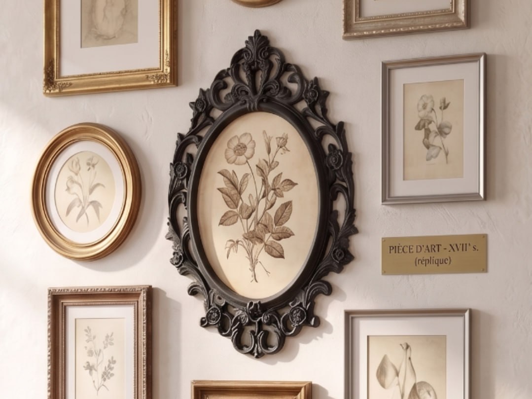 An oval frame in the Baroque style.
