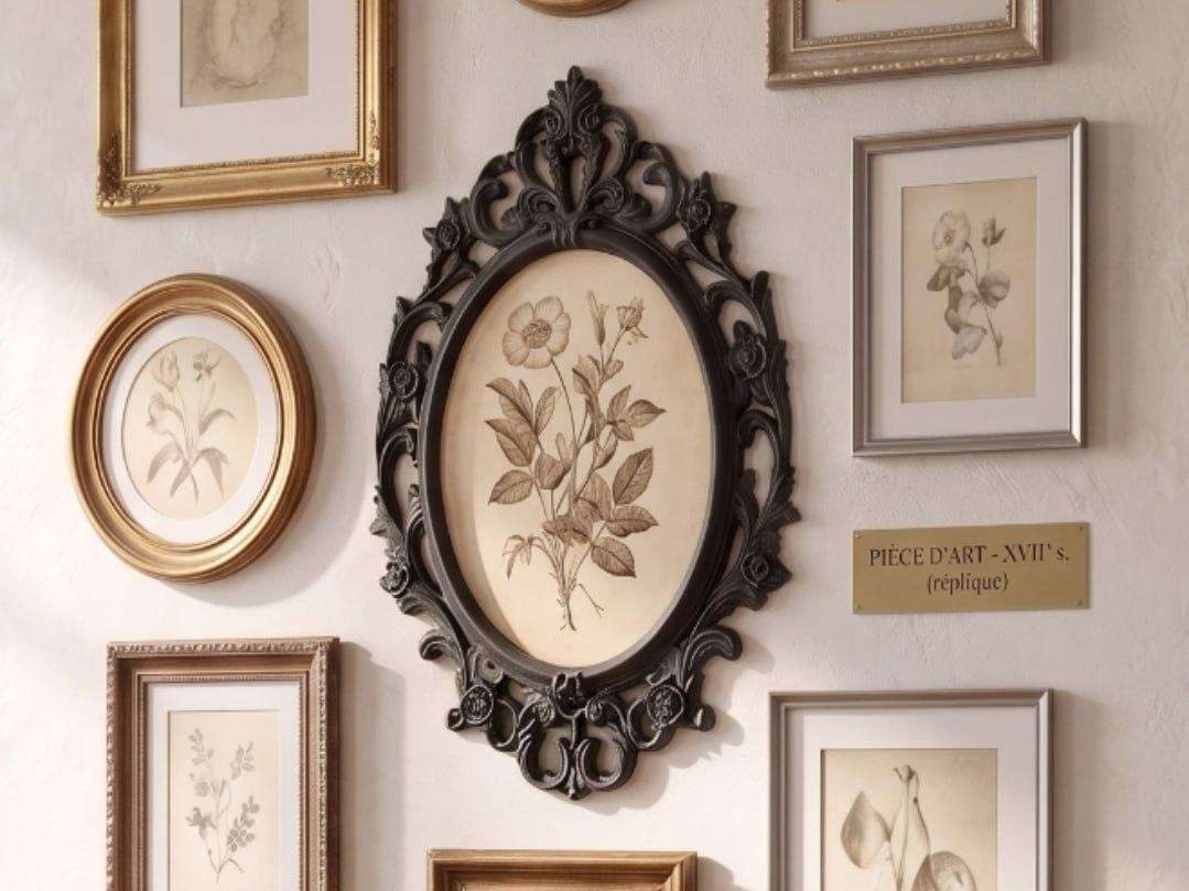 An oval frame in the Baroque style.
