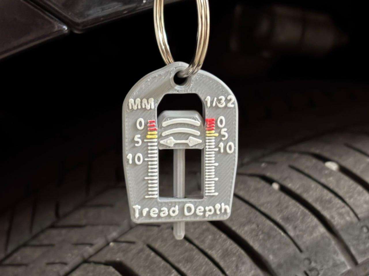 Tire tread depth gauge