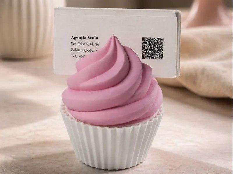 A business card holder in the shape of a cupcake 🧁