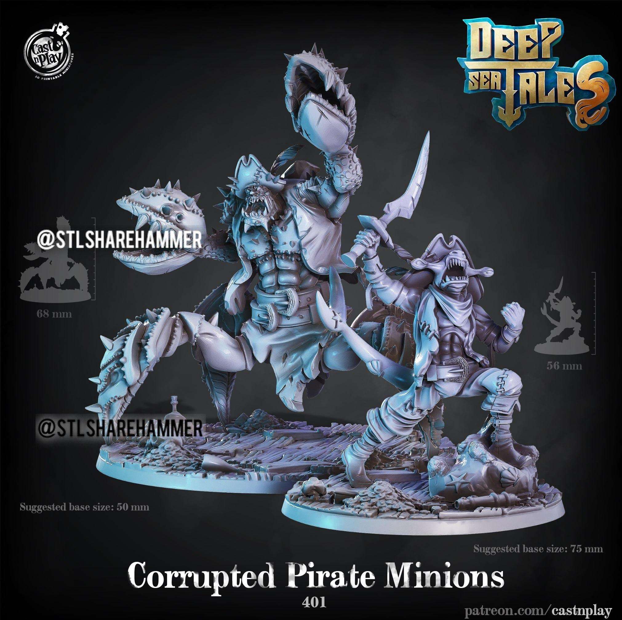 401 Corrupted Pirate Minions, crab orc leviathan monster,US PS LYS