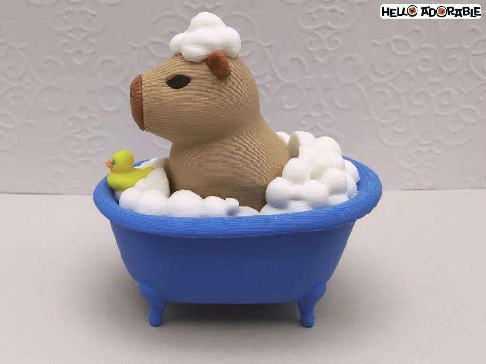 An anti-stress toy, "Capybara in the bath".