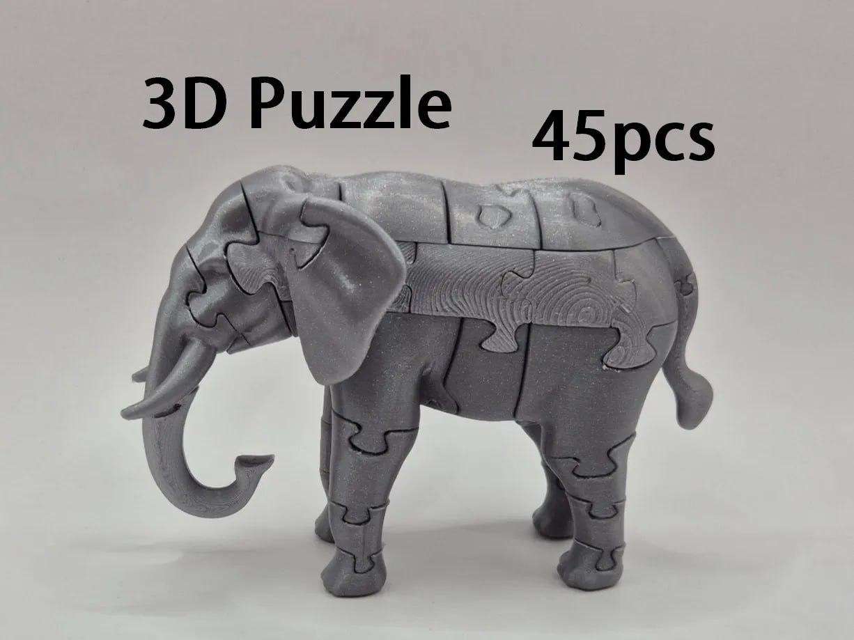 3D puzzle of 45 pieces, Elephant🐘