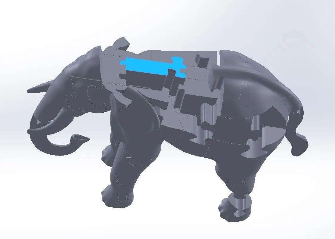 3D puzzle of 45 pieces, Elephant🐘